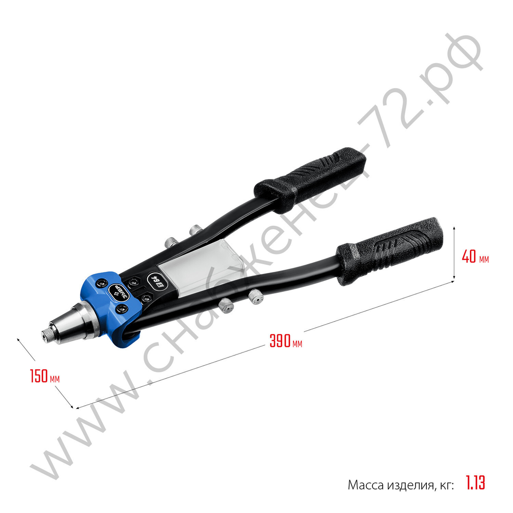 ЗУБР 2.4-6.4 мм, 390 мм, усиленный двуручный заклепочник, Профессионал (311971)