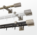 Карниз профильный Квадро Люкс d20 мм однорядный, цвет каштан браш/серебряный металлик