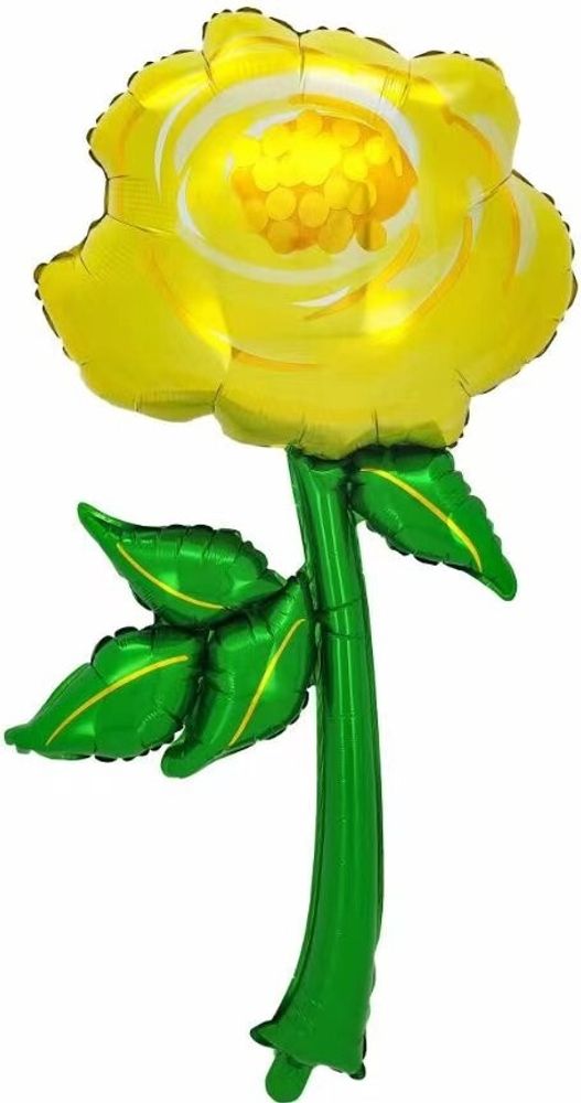 Шар (41&#39;&#39;/104 см) Цветок, Роза, Желтый, 1 шт.