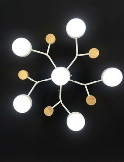 Люстра потолочная светодиодная Lanbos Tabs, 6 LED ламп, 72 Вт, до 25 кв м, белая