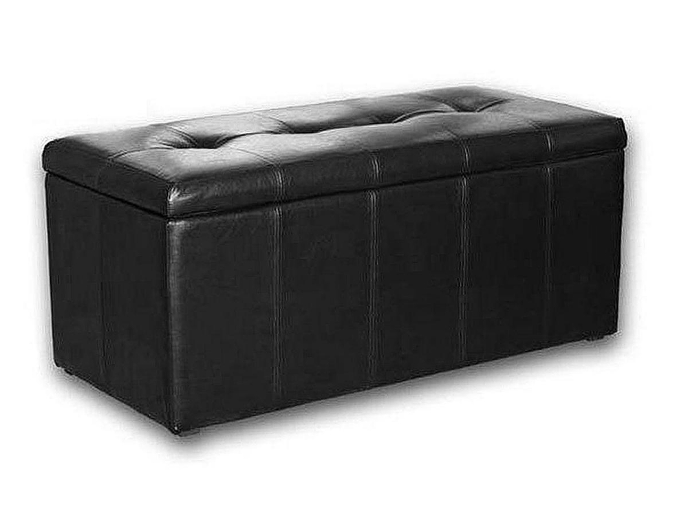 Банкетка Лонг Черный экокожа