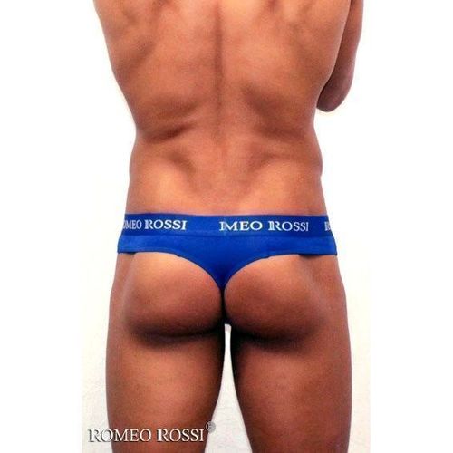 Мужские трусы стринги c резинкой Romeo Rossi синие RR1006-09