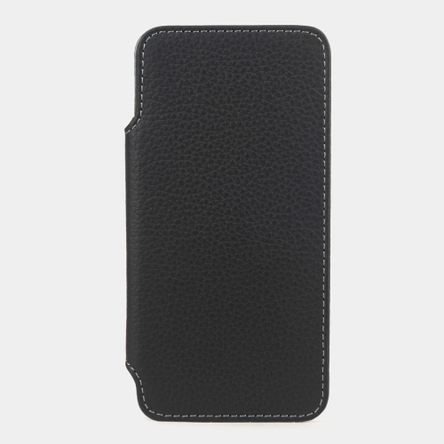 Чехол-книжка для Samsung Galaxy S25 из кожи теленка, черного цвета