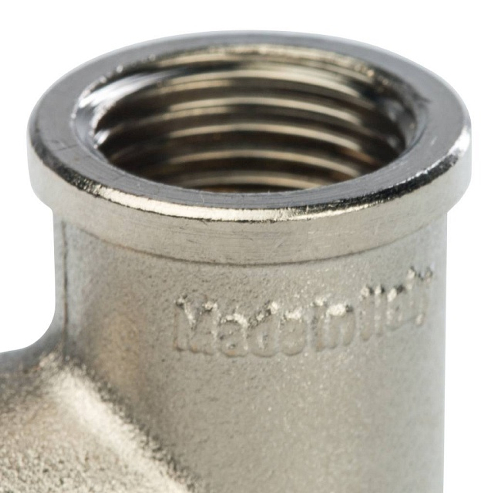 Тройник с внутренней резьбой STOUT SFT 0020 - 1/2" (для стальных труб, латунь никелированная)