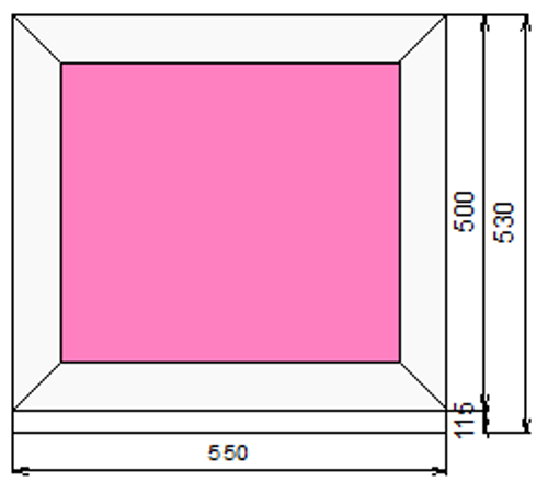 Пластиковое окно 500 х 550 ТермА Эко с глухой створкой