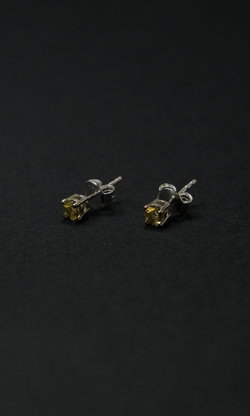 Серьги пуссеты "Memo about Finance" из цитрина с серебром 925