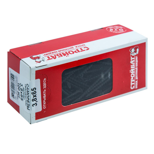 САМОРЕЗЫ СТРОЙБАТ ГИПСОКАРТОН-ДЕРЕВО 3,8Х65 100ШТ 7498