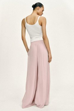 ZARA ШИРОКИЕ БРЮКИ С ВЫСОКОЙ ПОСАДКОЙ, РОЗОВЫЙ