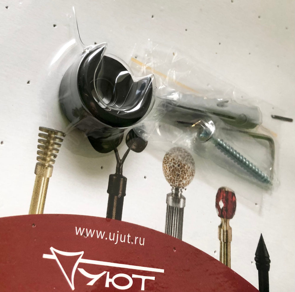 Кронштейн боковой торцевой открытый d16 мм (черный, белый, бронза, шоколад, сталь, хром, латунь, шампань, светло-серый, графит, белое золото, ваниль золото)