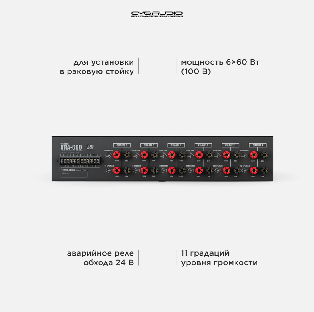CVGAUDIO VRA-660 Регулятор громкости для 100V систем