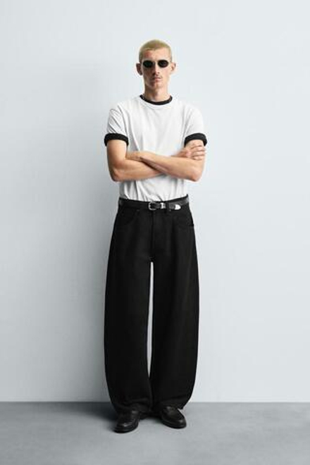 ZARA ДЖИНСЫ BALLOON FIT, ЧЕРНЫЙ