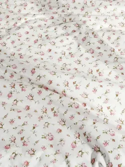 Декоративная наволочка с рюшами, оборками "Розовые бутоны" 50х70 см, 1 шт, без молнии