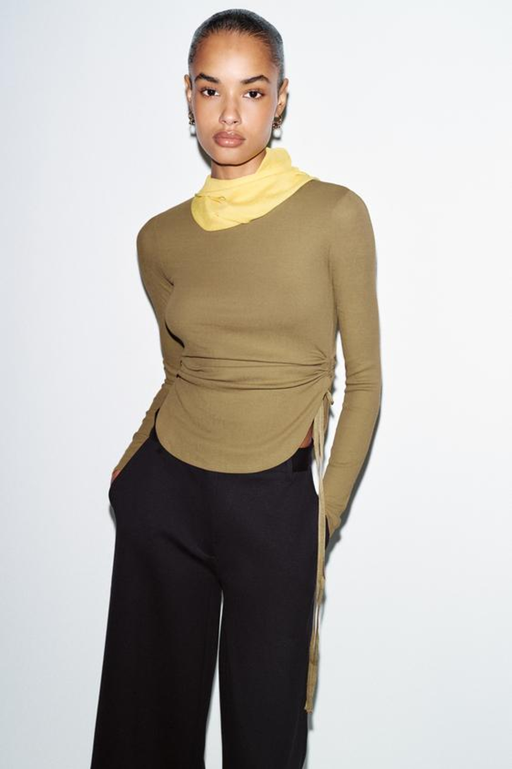 ZARA БРЮКИ ИЗ ИНТЕРЛОКА, ЧЕРНЫЙ