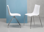 Стул пластиковый Scab Design Zebra Antishock 4 legs, хром, белый
