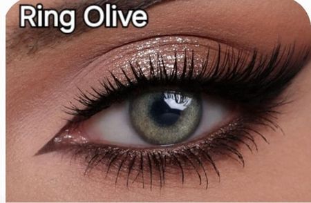 Серо - зеленые цветные линзы для темных и светлых глаз Medium ring olive