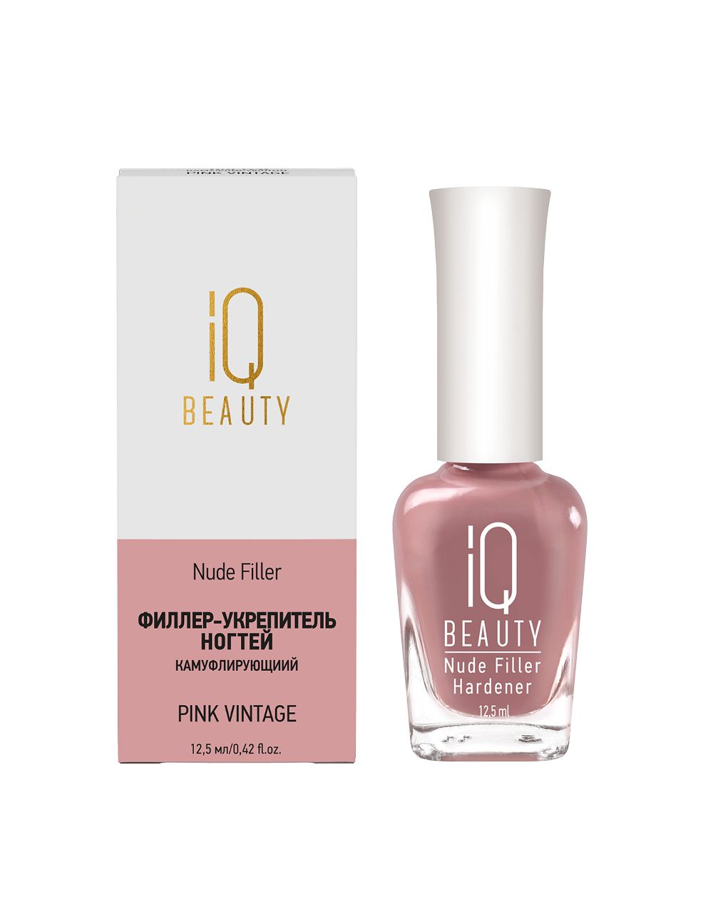IQ Beauty Nude Filler - Филлер-укрепитель для ногтей Pink Vintage, 12,5мл