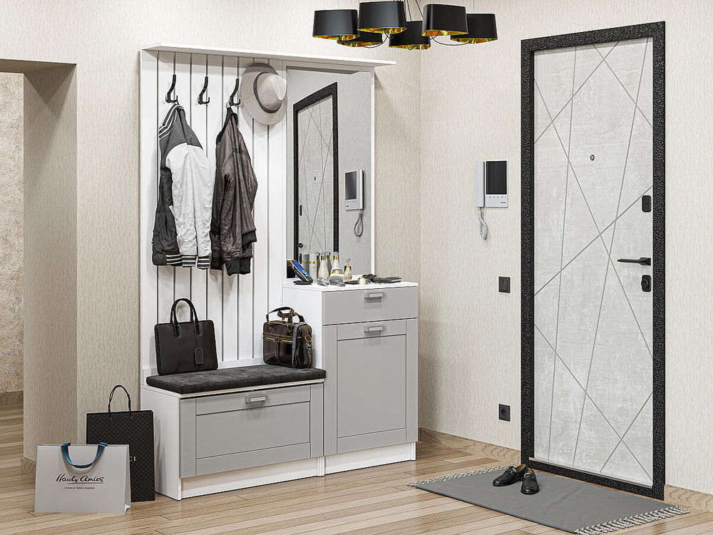 Прихожая Стиль-02 Grey Silk Белый