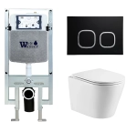 Унитаз с инсталляцией WeltWasser AMBERG 497 ST + SALZBACH 043 GL-WT + AMBERG RD-BL