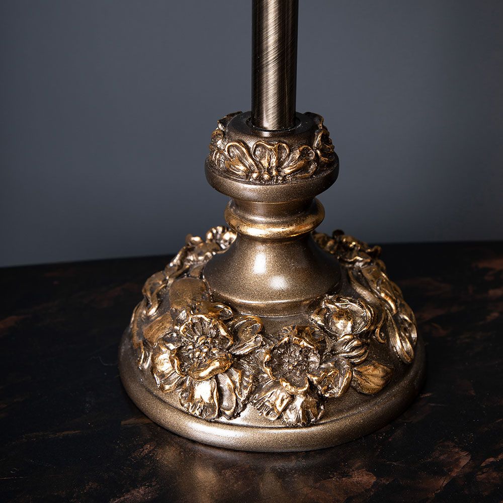 Настольная лампа Лето Weron Бронза с абажуром Адель Шоколад