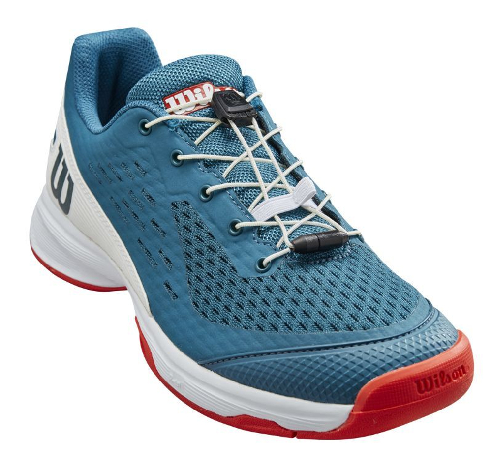 детские Кроссовки теннисные Wilson Rush Pro Jr 4.0 - blue coral/white/fiesta