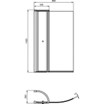 Шторка на борт ванны 89х142 см Ideal Standard Connect Air E1137EO