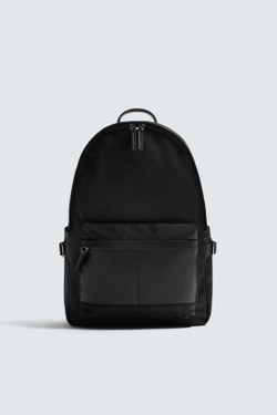 ZARA РЮКЗАК ИЗ ВЫСОКОТЕХНОЛОГИЧНОЙ ТКАНИ, ЧЕРНЫЙ