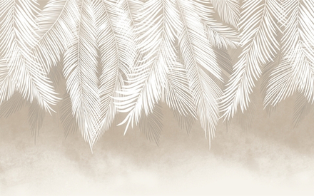 Обои пальмовые листья БЕЖ
