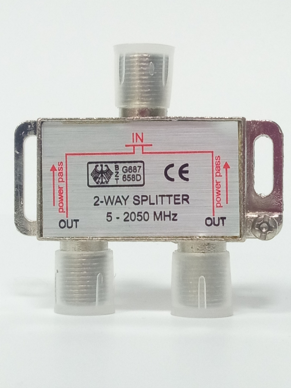 Сплиттер "Делитель ТВ сигнала" 2-WAY с проходом питания 5-2050МГц Сигнал