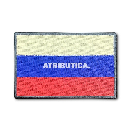 Нашивка ( Шеврон / Патч / Patch ) Тактическая Триколор ( Флаг России ) Винтаж  10х6.5 см