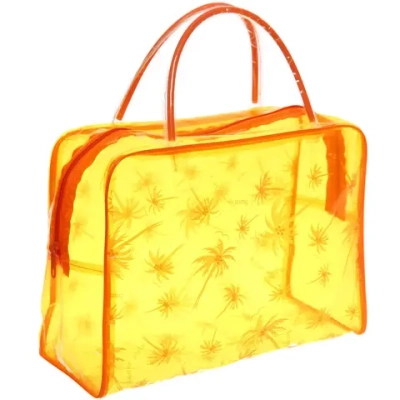Косметичка прозрачная «Adventure - Peas», пальмы цвет оранжевый, 23*17*9см