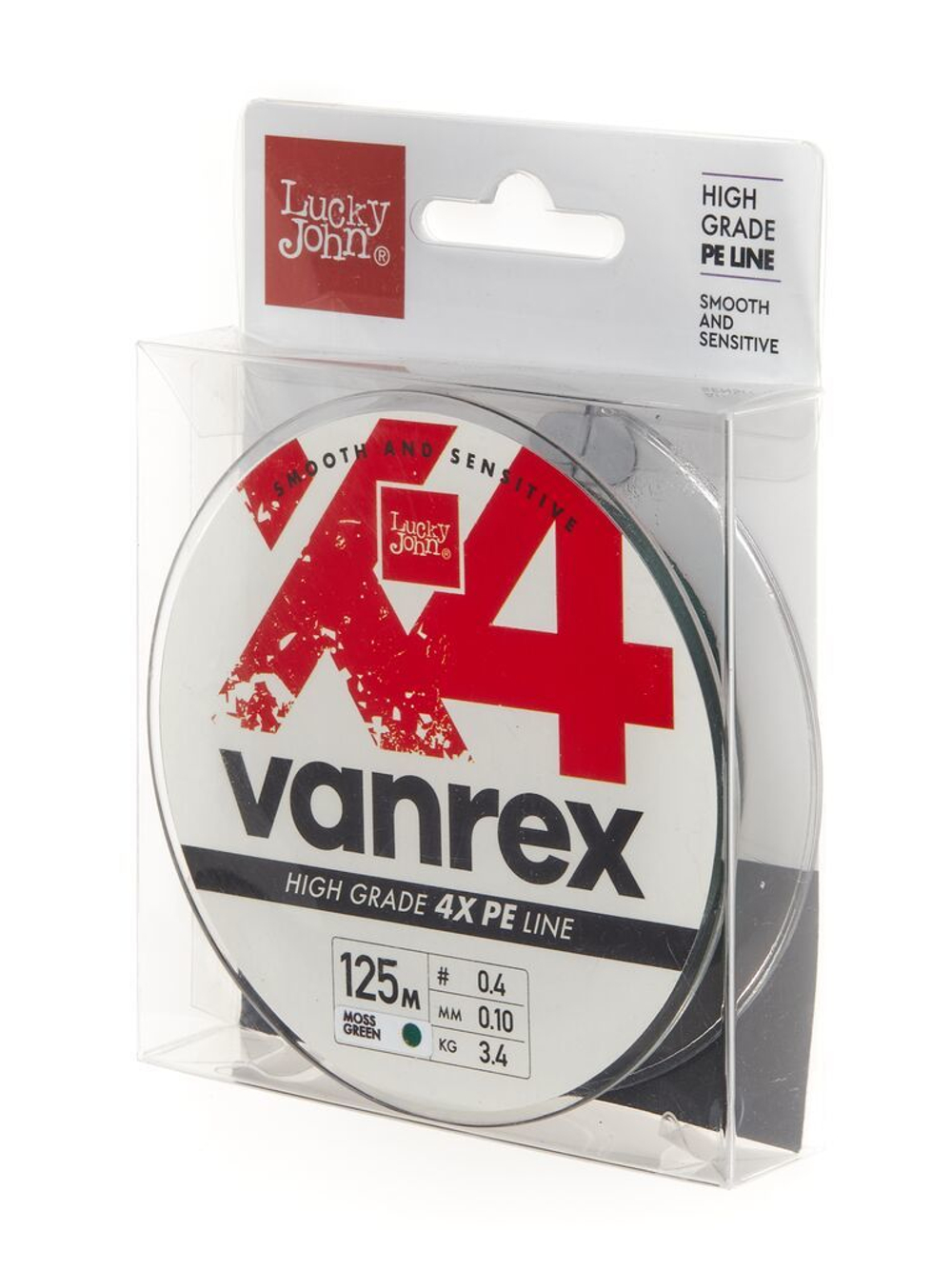 Плетеный шнур LUCKY JOHN Vanrex X4 BRAID Moss Green 125 м - 0,10 мм