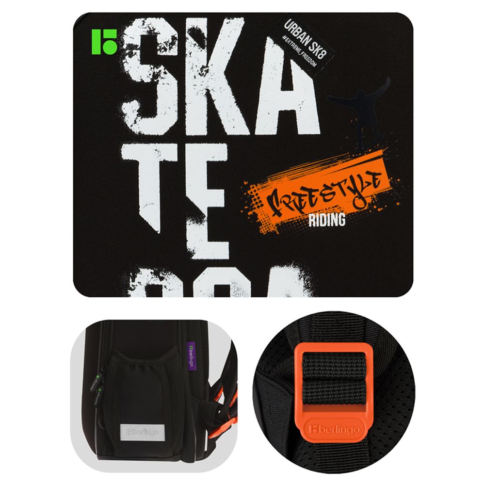 Ранец Berlingo Expert Mini "Extreme freedom" 36*27*14см, 2 отделения, 2 кармана, анатомическая спинка, мешок для обуви