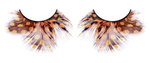 Жёлто-коричневые пушистые ресницы-перья (Цвет: коричневый)