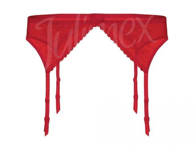 Кружевной пояс Rose с подтяжками для чулок (Размер: XL) (Цвет: красный)