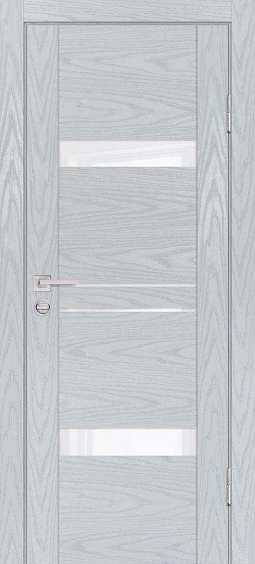 Дверь PSM-12 / Цвет Дуб скай серый / белоснежный лакобель / Двери PROFILO PORTE