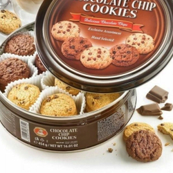 Датское печенье Patisserie Matheo Chocolate Chip Cookies с шоколадной крошкой в жестяной банке 454 г, в качестве подарка