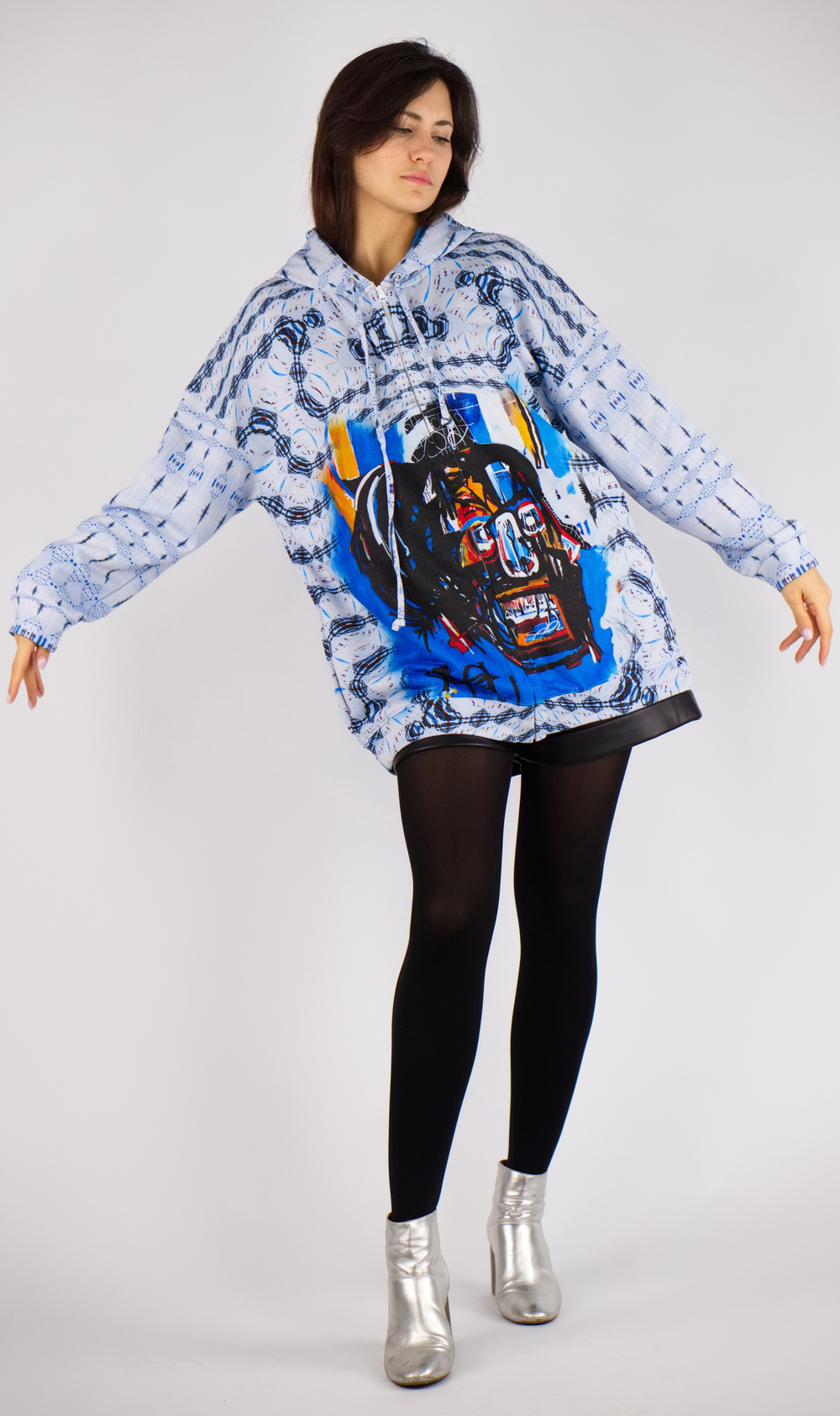 Зип худи «Без названия», принт по мотивам картины «Без названия» Жана-Мишеля Баския