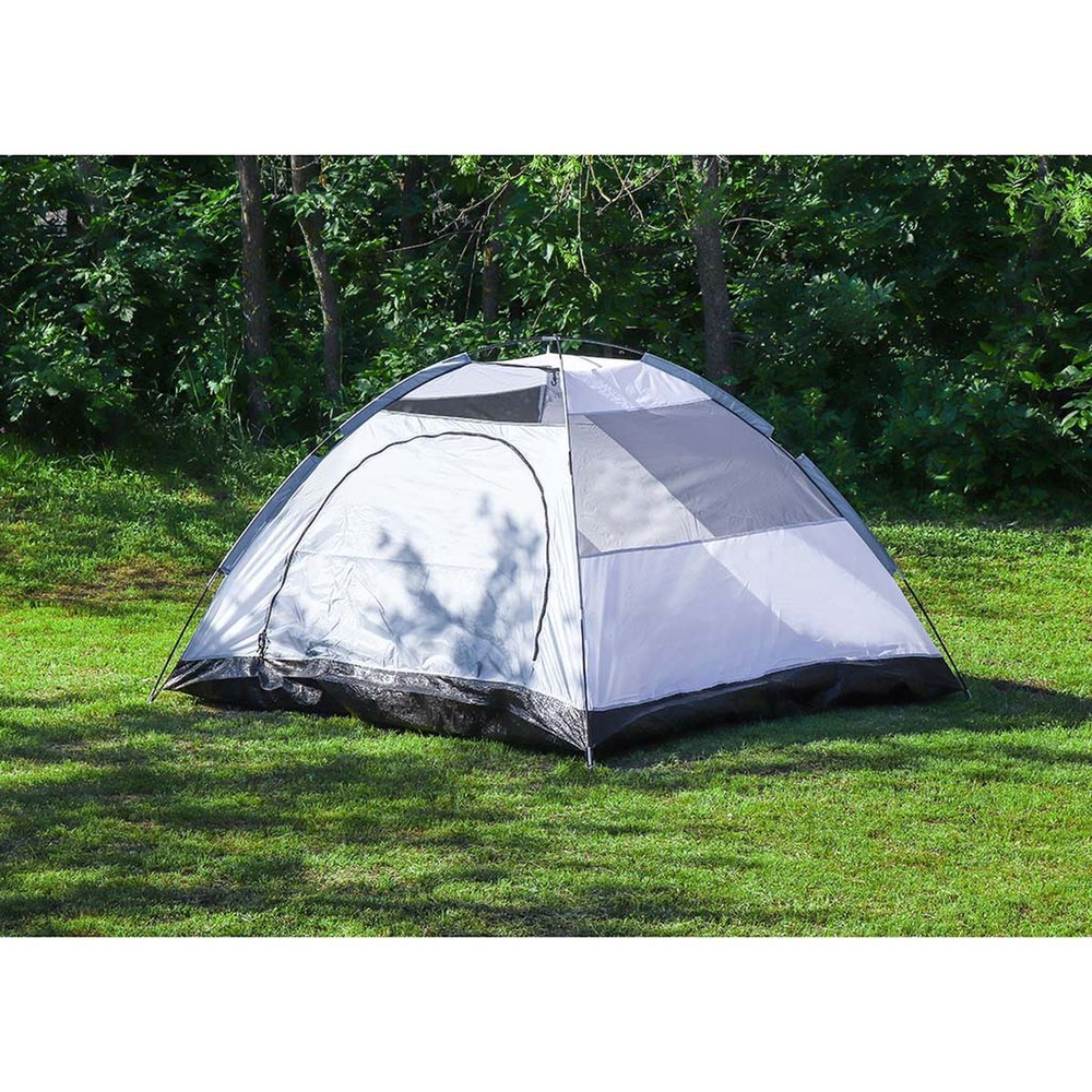 Палатка 4-мест, 210+120х240х130 см, 2 сл, 1 комн, 1 тамб, мос сет, 2 окна, Green Days, GJH057