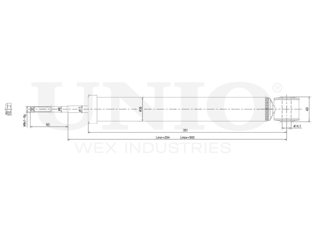Амортизатор газовый задней подвески UNIO SAB-10726