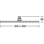 IDEALRAIN PRO Квадратный верхний душ 300 мм B9844AA