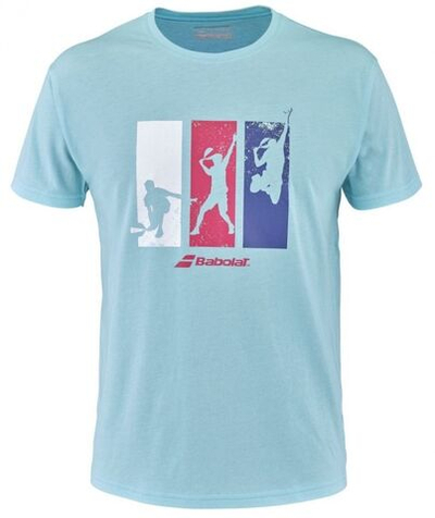 Мужская теннисная футболка Babolat Padel Cotton Tee Men - angel blue heather