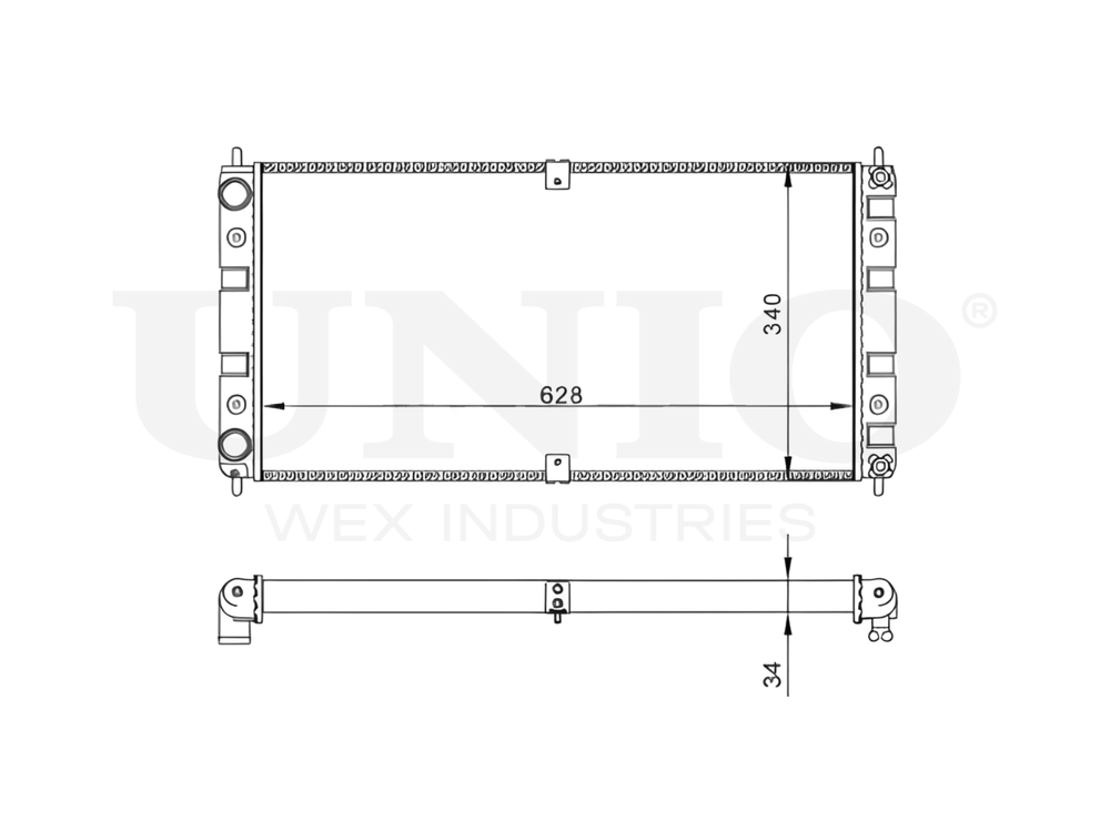 Радиатор охлаждения двигателя UNIO RAD-10138