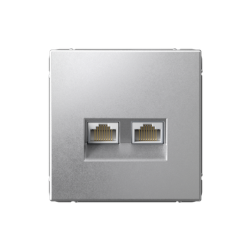 Розетка компьютерная 2-м ArtGallery RJ45 + RJ45 кат.5E механизм алюм. SE GAL000385