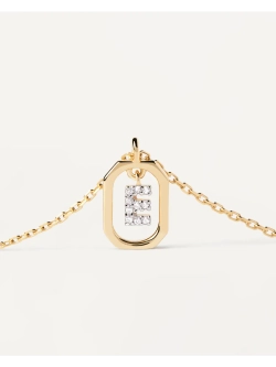 Колье Мини-Буква E серебро 925 пробы покрытое золотом