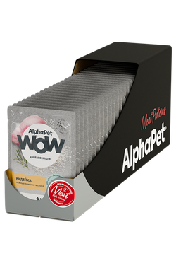 Консервы AlphaPet WOW Superpremium для котят с индейкой, ломтики в соусе -85 гр