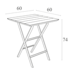 Стол пластиковый складной Siesta Contract Helen Folding Table 60, черный, 600х600х740 мм, черный