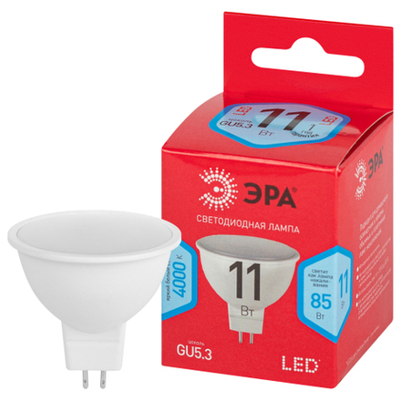Лампочка светодиодная ЭРА RED LINE LED MR16-11W-840-GU5.3 R GU5.3 11 Вт софит нейтральный белый свет