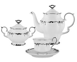 Lenardi 666-384 Чайный сервиз 16пр. 230 мл ARGENTO в под.уп.(х2)Фарфор