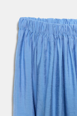 ZARA ОБЪЕМНЫЕ СТРУЯЩИЕСЯ БРЮКИ, СИНИЙ