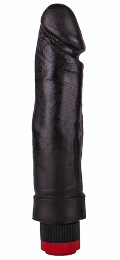 Чёрный вибратор-реалистик с чётко очерченной головкой - 20,5 см. (Цвет: черный)